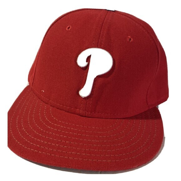 Philadelphia Phillies New Era 59 Fifty Hat Cap Size 7 1/4Official On Field VG - Picture 1 of 2